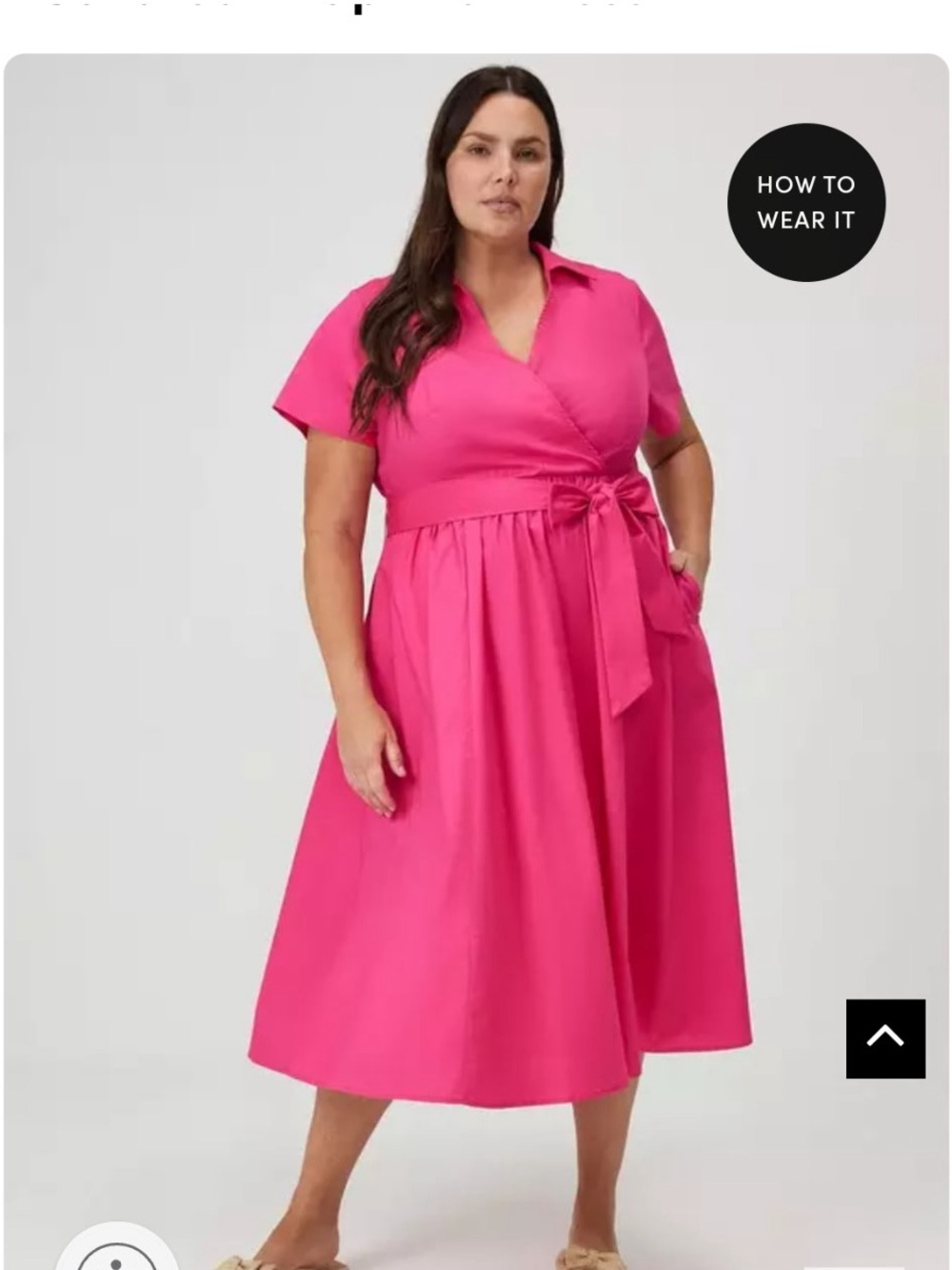torrid Fuchsia Wrap Midi Dress with Tie Waist
